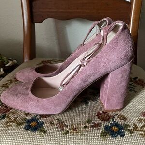 BRAND NEW Kate Spade Suede Pink Heels with Pearl Detail